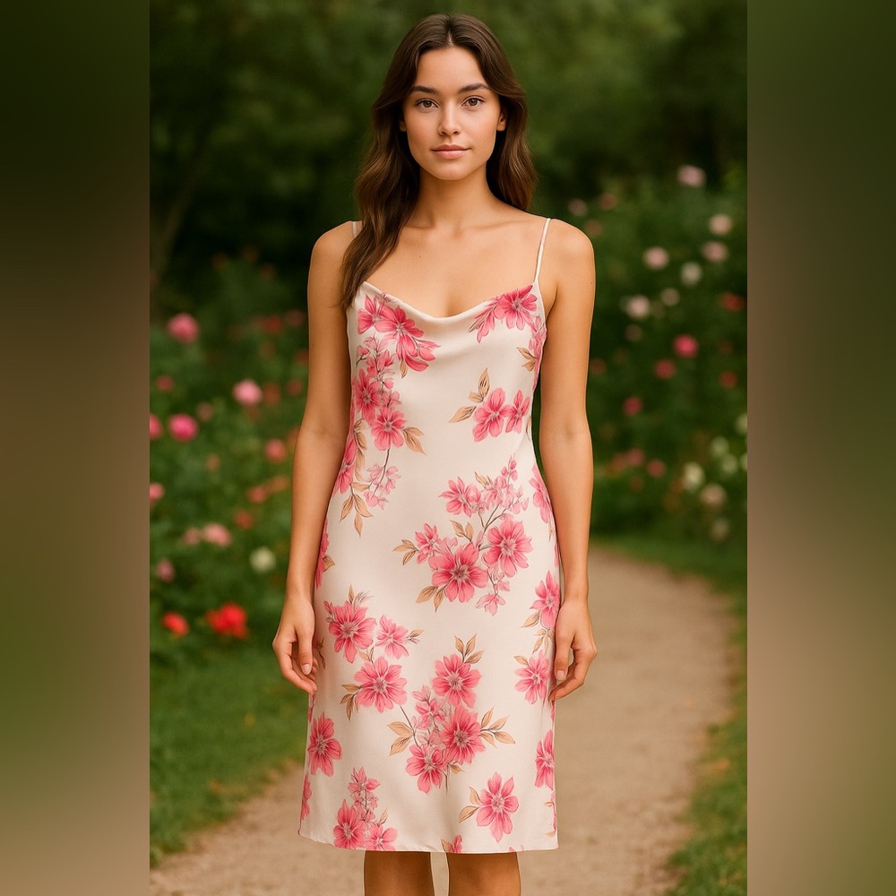 NWOT- BEC + BRIDGE Floral Satin Slip Dress Pink 💕Size 4💞 (NEW WITHOUT TAGS)